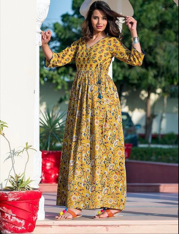 Kurti Dress (fully lined) Yellow - Image 3
