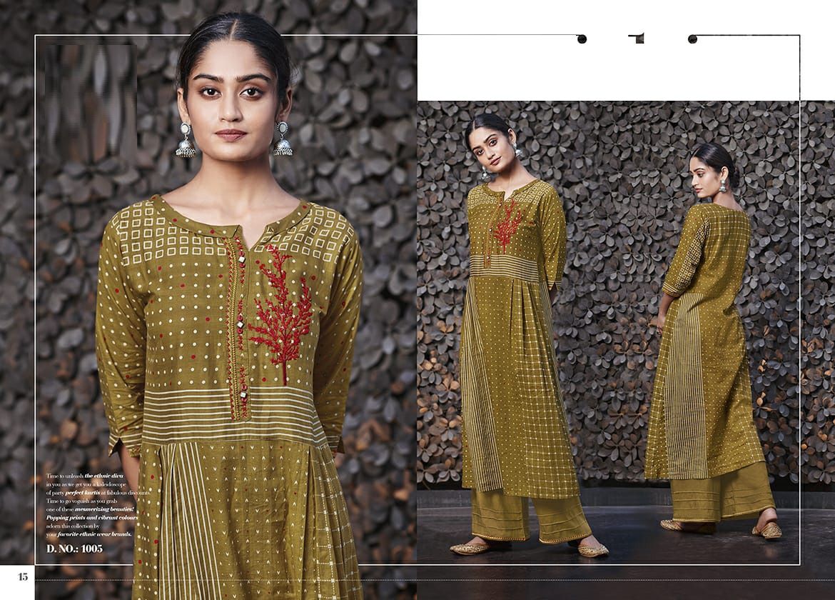 Mustard Kurti Set