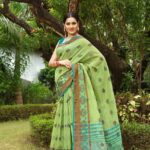 Light green Linen Saree