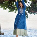 Azure blue and pistachio Kurti dress