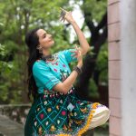 Green, Blue and Cream Kurti Set