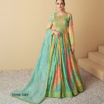 Multicolour Sea Green Anarkali